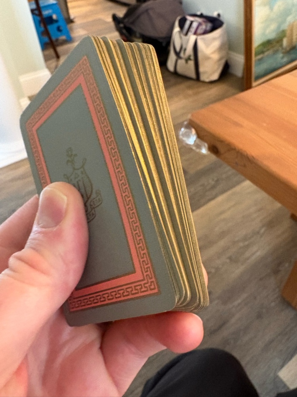 Vintage Delta Gamma Sorority Playing Cards MCM 1950s Gold Gilt Edge Anchor Deck